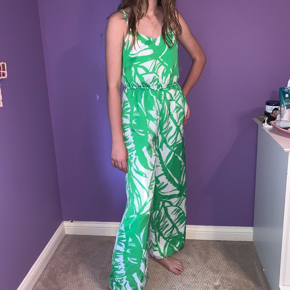 Cute green white romper